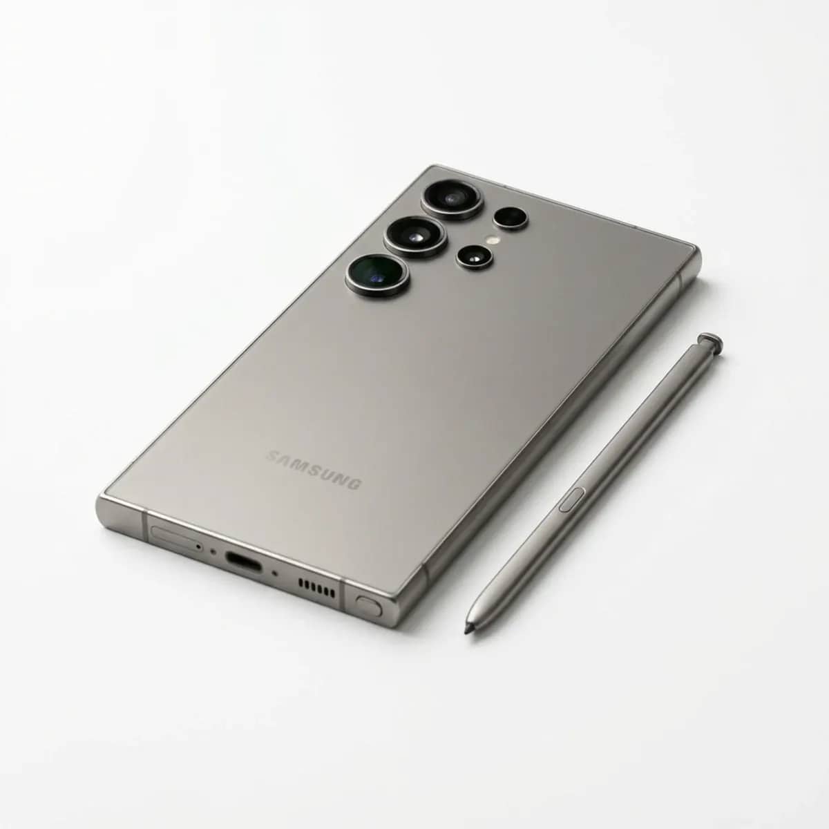A Galaxy S25 Ultra with its S Pen alongside